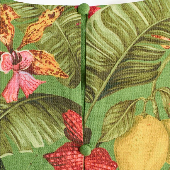 H&M NWT Crop Top ONLY part of a Coord set with Wrap Skirt Botanical Floral Print - Picture 4 of 17